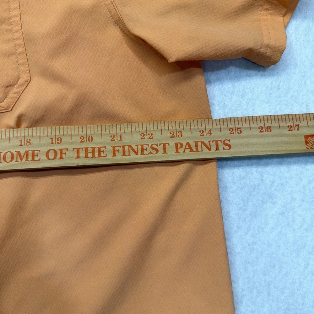 Columbia PFG Outdoor Vented Omni Shade Button Up Shirt Pockets Orange Mens XL - Picture 7 of 16